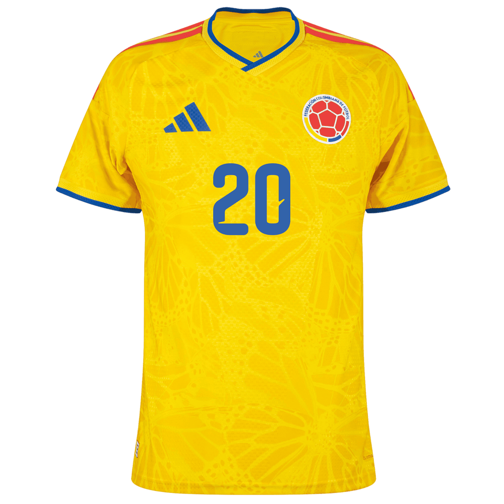 Colombia QUINTERO #20 Home World Cup 2026 Jersey Player's Version Yellow Men's