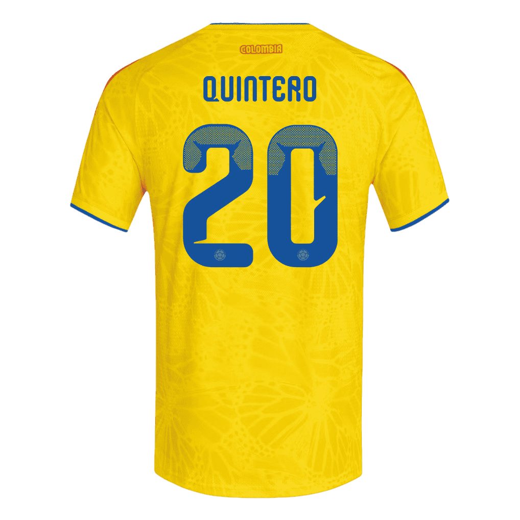 Colombia QUINTERO #20 Home World Cup 2026 Jersey Yellow Men's