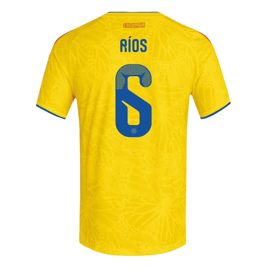 Colombia RÍOS #6 Home World Cup 2026 Jersey Yellow Men's