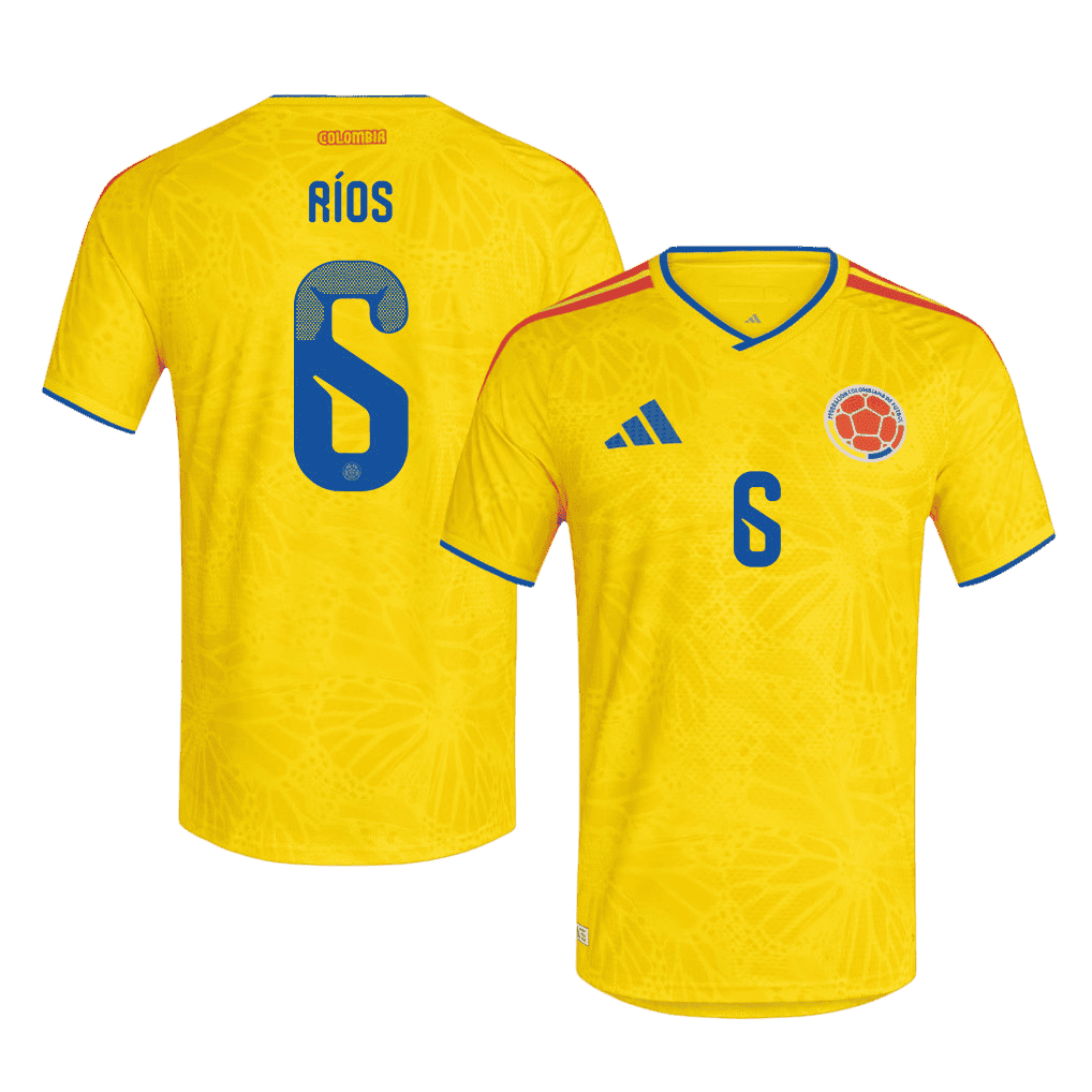 Colombia RÍOS #6 Home World Cup 2026 Jersey Yellow Men's