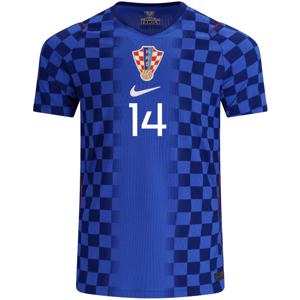 Croatia PERIŠIĆ #14 Away World Cup 2026 Jersey Player's Version Blue Men's