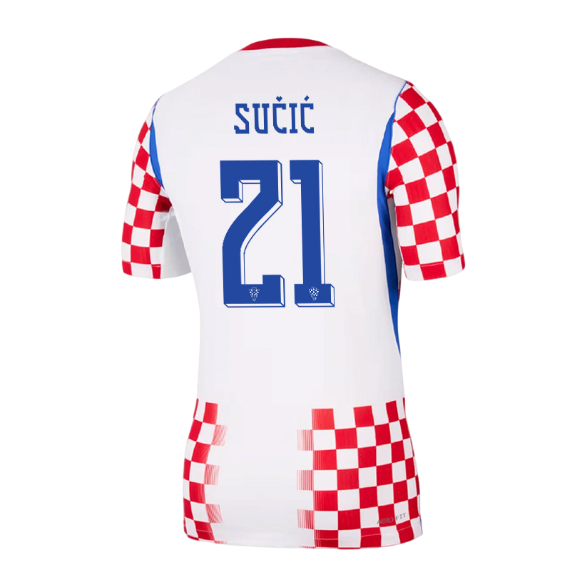 Croatia SUČIĆ #21 Home World Cup 2026 Jersey Red & White Men's