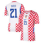 Croatia SUČIĆ #21 Home World Cup 2026 Jersey Red & White Men's