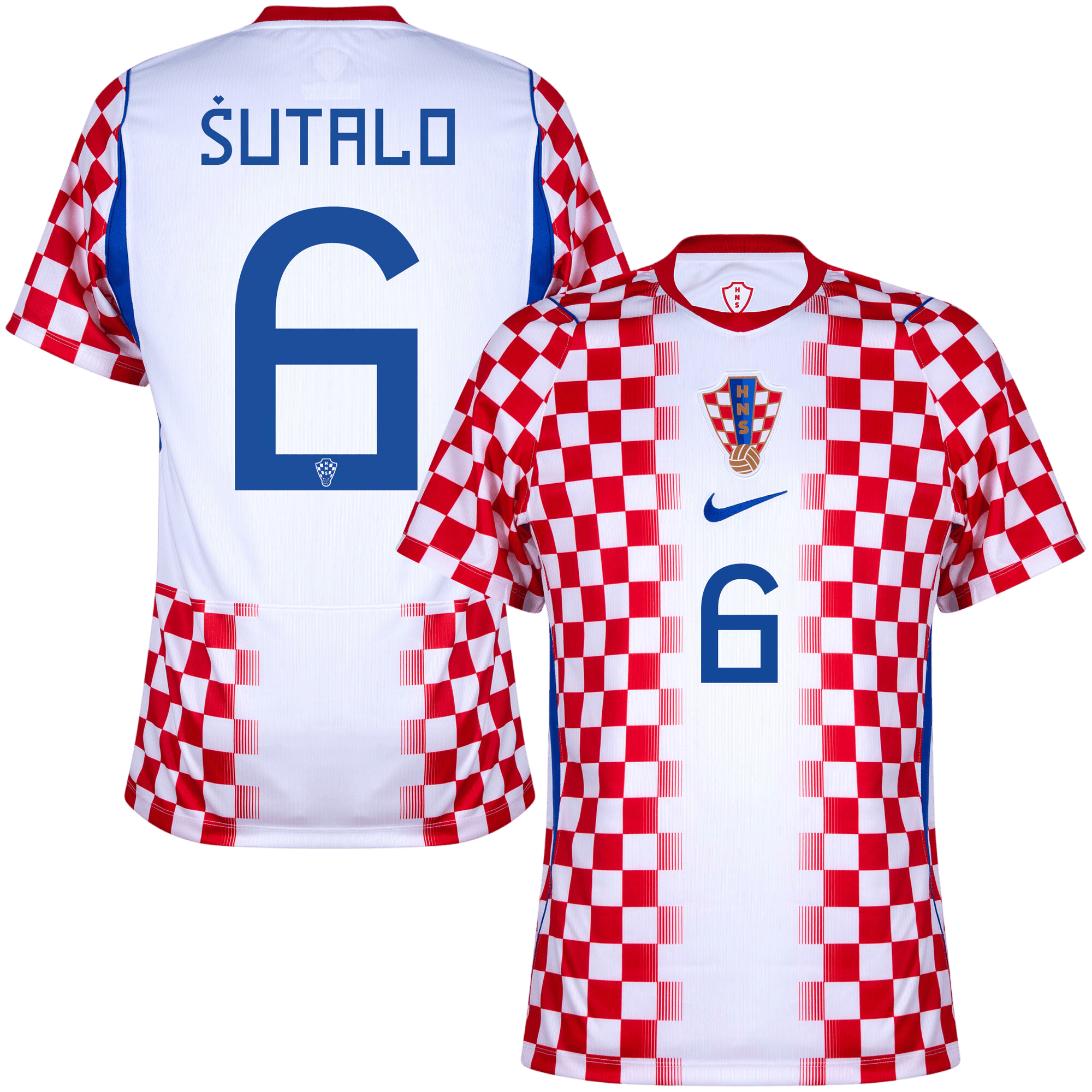 Croatia SUTALO #6 Home World Cup 2026 Jersey Red & White Men's