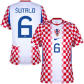 Croatia SUTALO #6 Home World Cup 2026 Jersey Red & White Men's