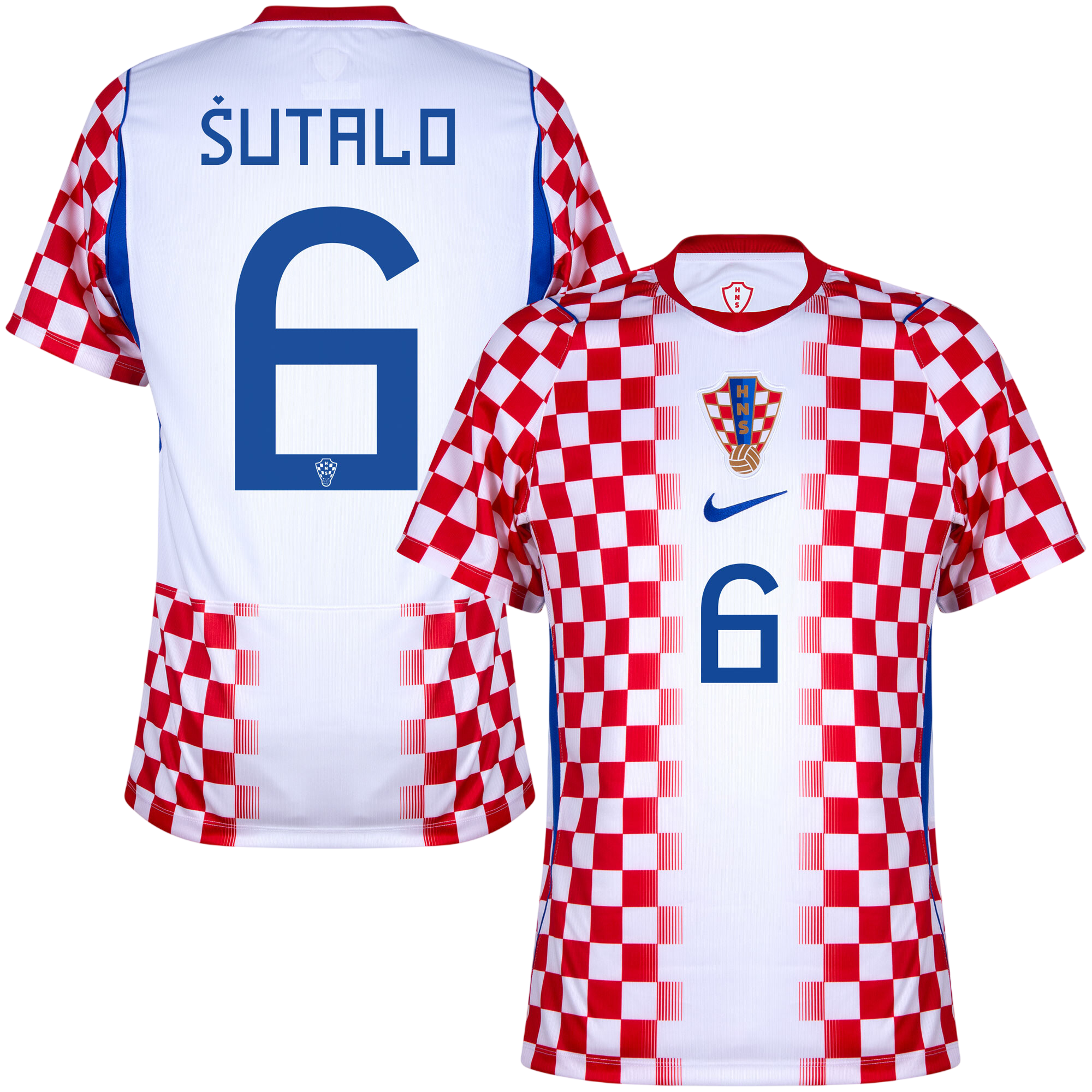 Croatia SUTALO #6 Home World Cup 2026 Jersey Red & White Men's