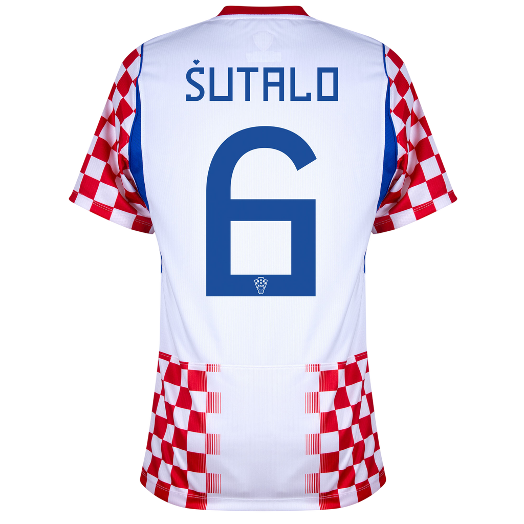 Croatia SUTALO #6 Home World Cup 2026 Jersey Red & White Men's