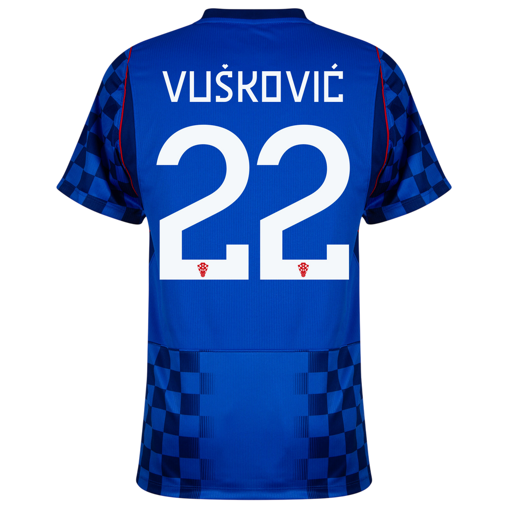 Croatia VUSKOVIC #22 Away World Cup 2026 Jersey Blue Men's