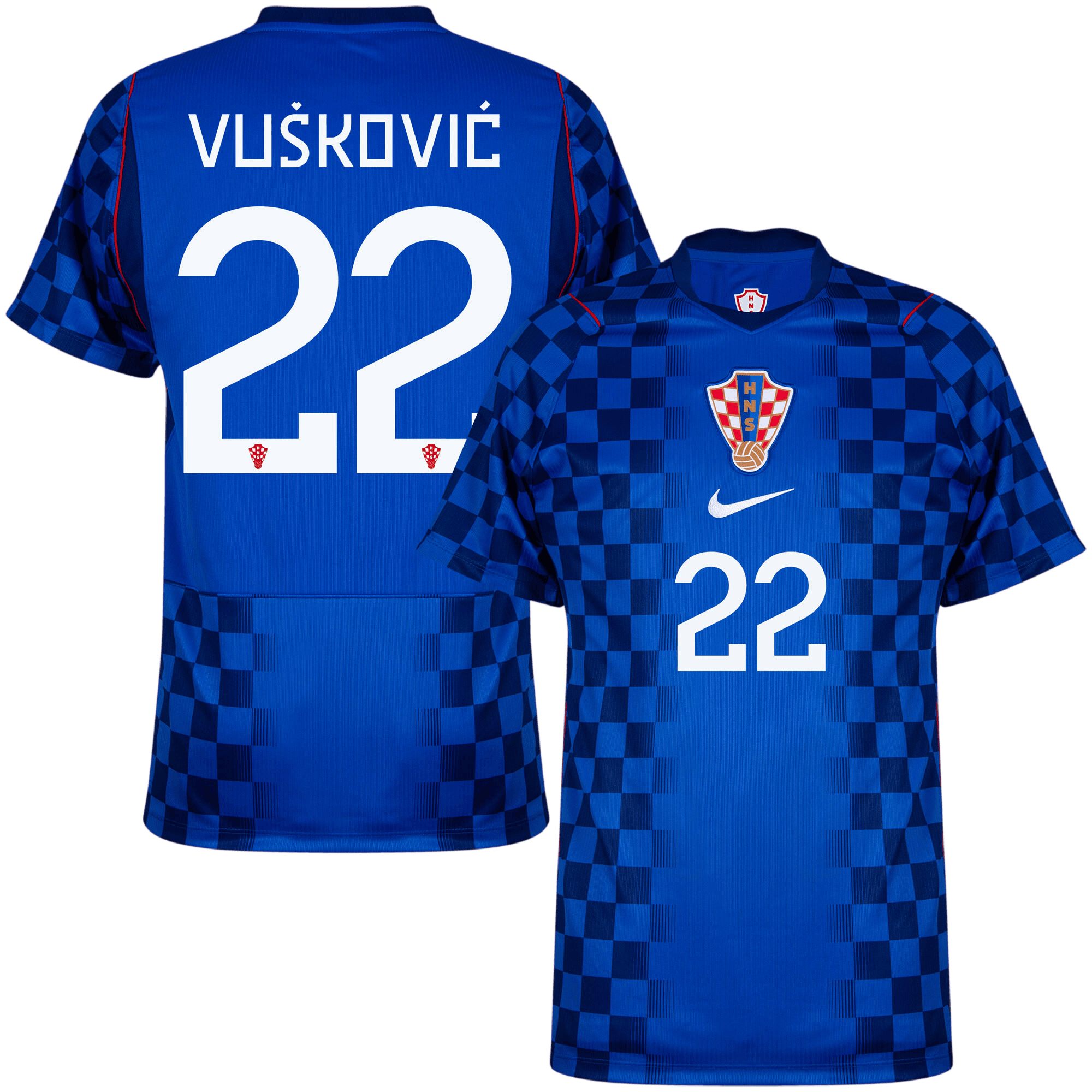 Croatia VUSKOVIC #22 Away World Cup 2026 Jersey Blue Men's