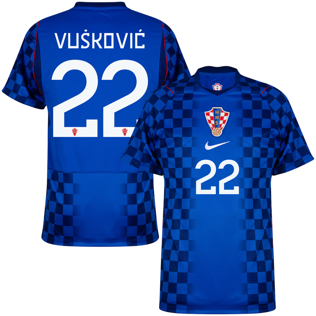 Croatia VUSKOVIC #22 Away World Cup 2026 Jersey Blue Men's