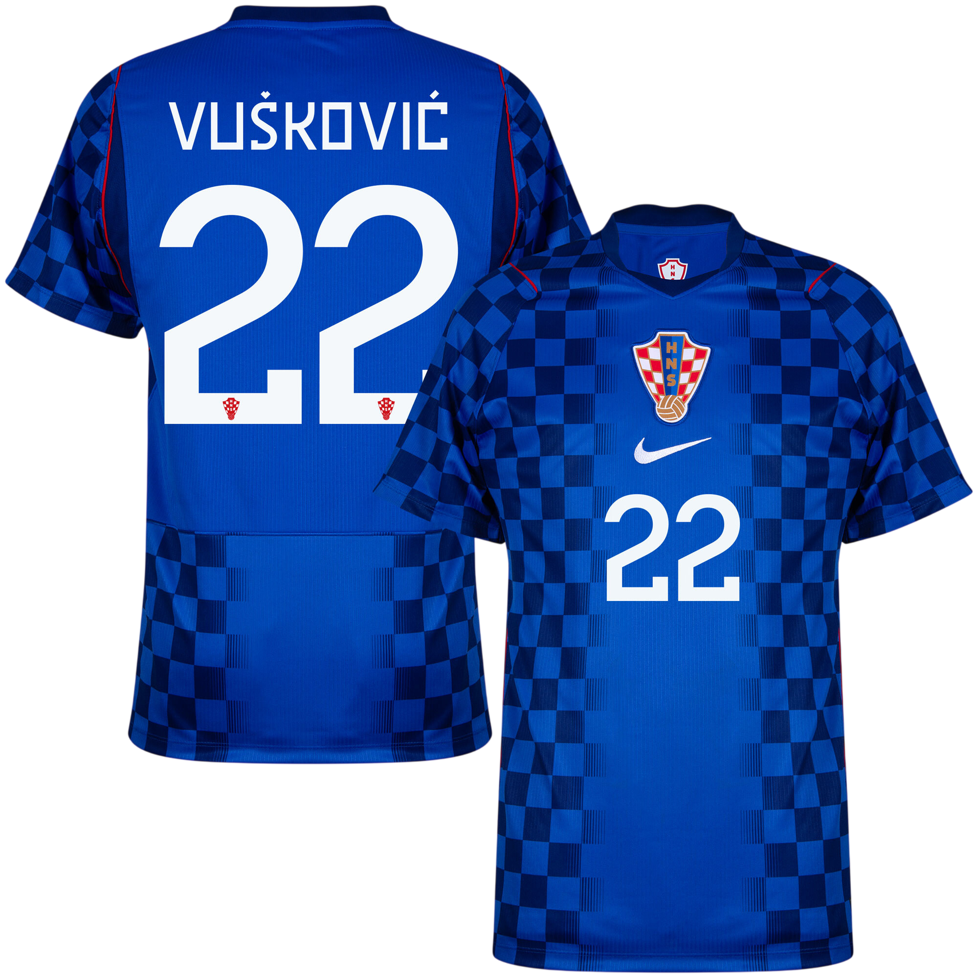 Croatia VUSKOVIC #22 Away World Cup 2026 Jersey Blue Men's