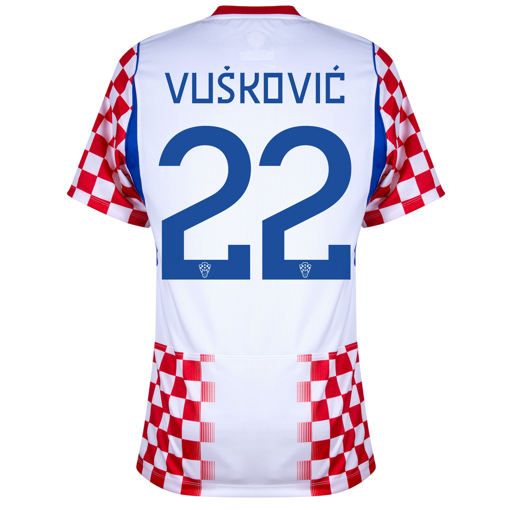 Croatia VUSKOVIC #22 Home World Cup 2026 Jersey Red & White Men's