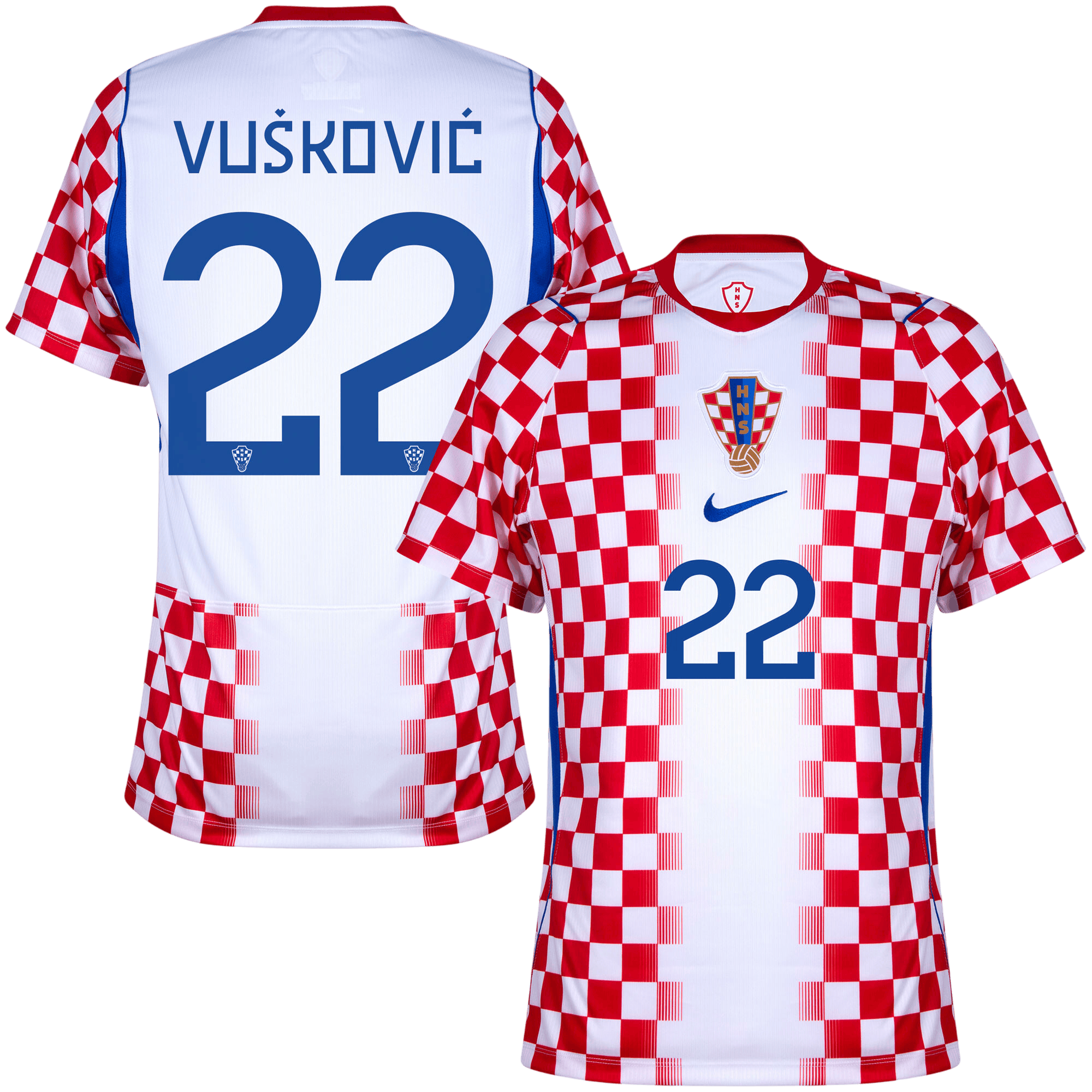 Croatia VUSKOVIC #22 Home World Cup 2026 Jersey Red & White Men's