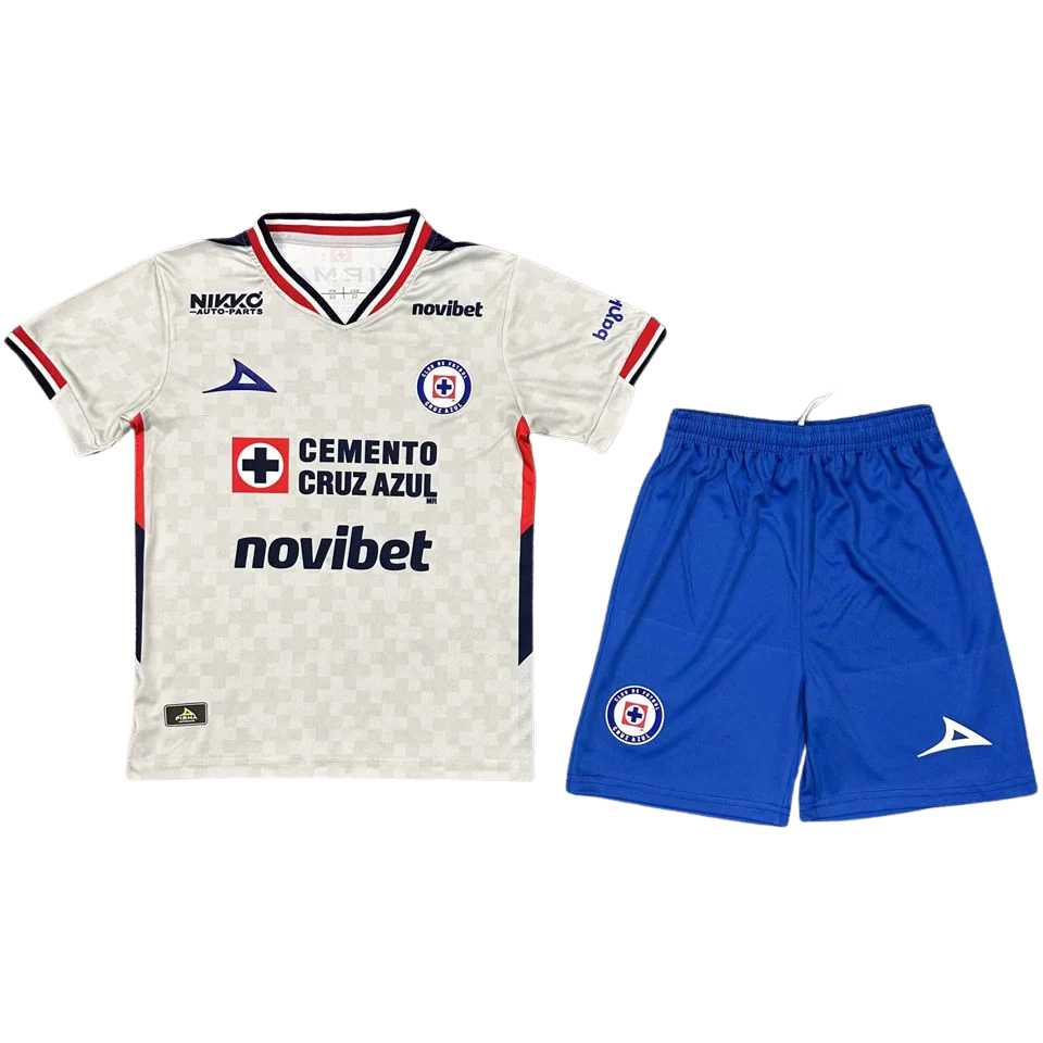 Cruz Azul Away 2025/26 Kit White Kids