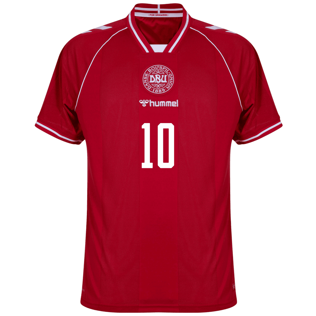 Denmark ERIKSEN #10 Home World Cup 2026 Jersey Red Men's