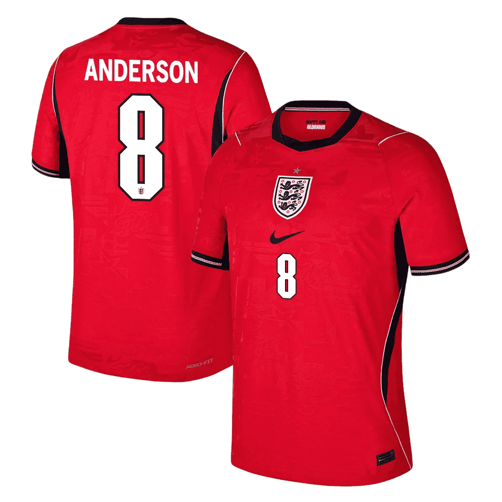 England ANDERSON #8 Away World Cup 2026 Jersey Red Men's