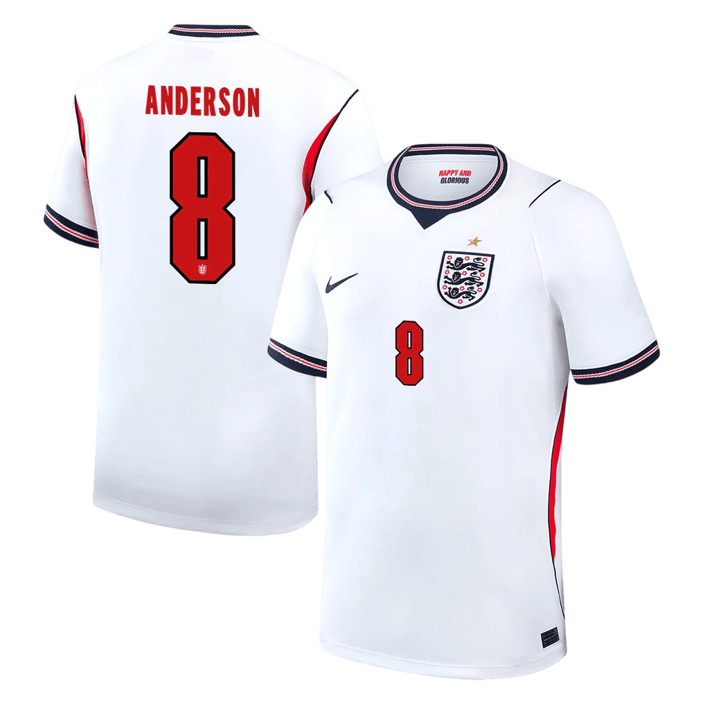 England ANDERSON #8 Home World Cup 2026 Jersey White Men's