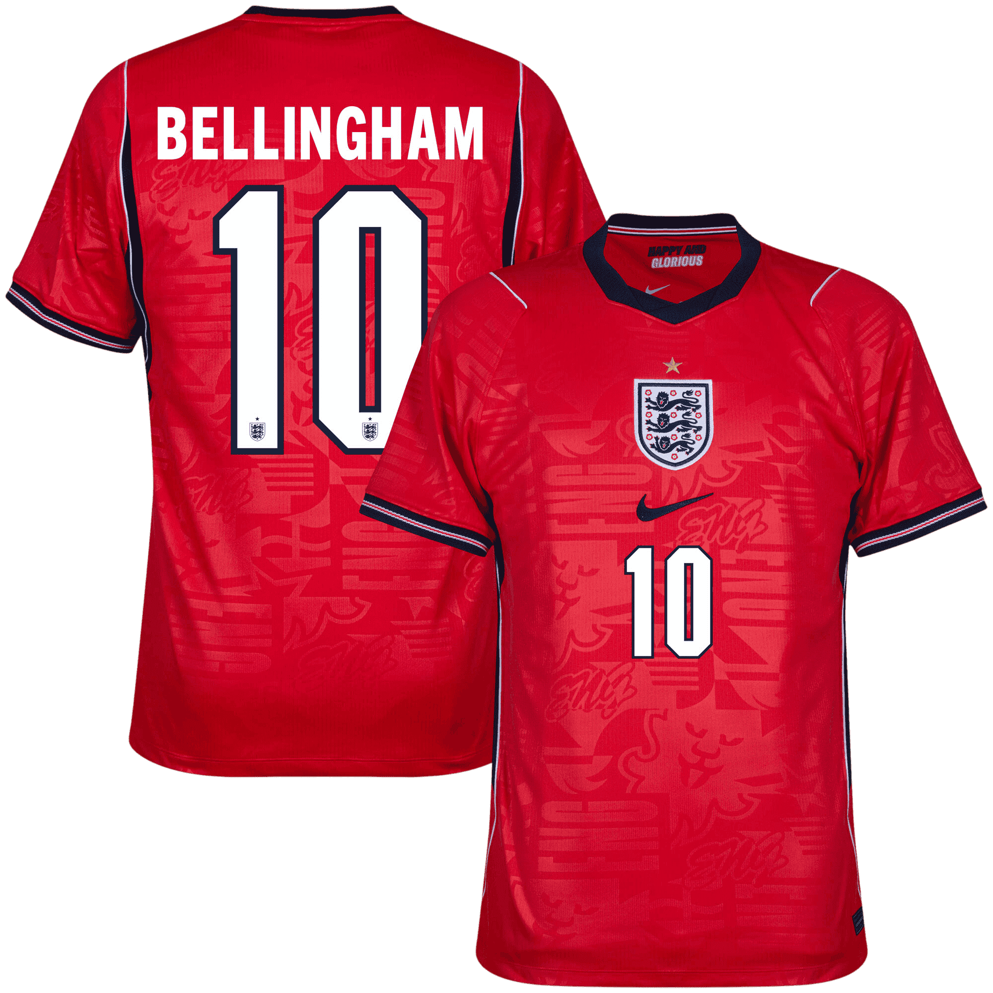 England BELLINGHAM #10 Away World Cup 2026 Jersey Red Men's