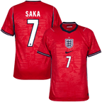 England BUKAYO SAKA #7 Away World Cup 2026 Jersey Red Men's