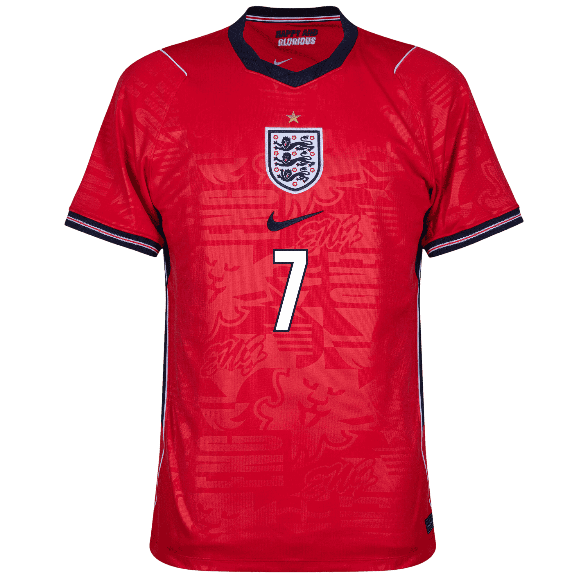 England BUKAYO SAKA #7 Away World Cup 2026 Jersey Red Men's