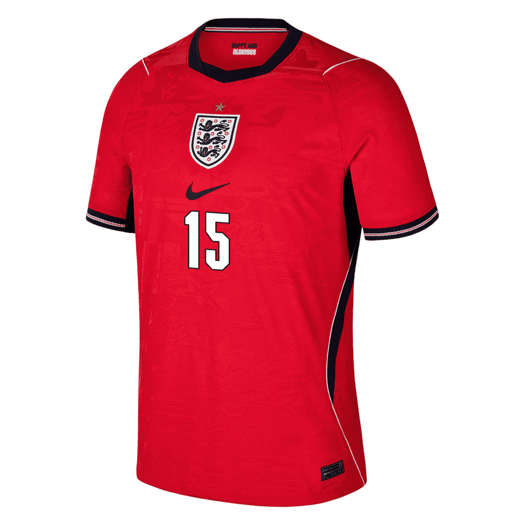 England BURN #15 Away World Cup 2026 Jersey Red Men's