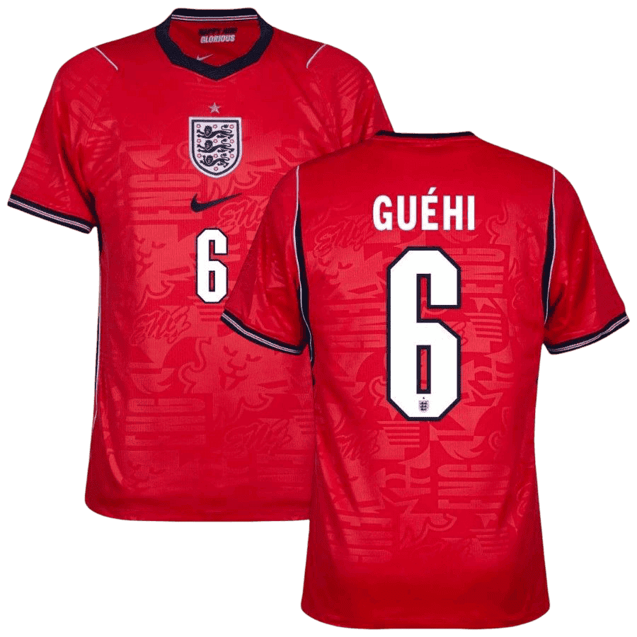 England GUÉHI #6 Away World Cup 2026 Jersey Red Men's