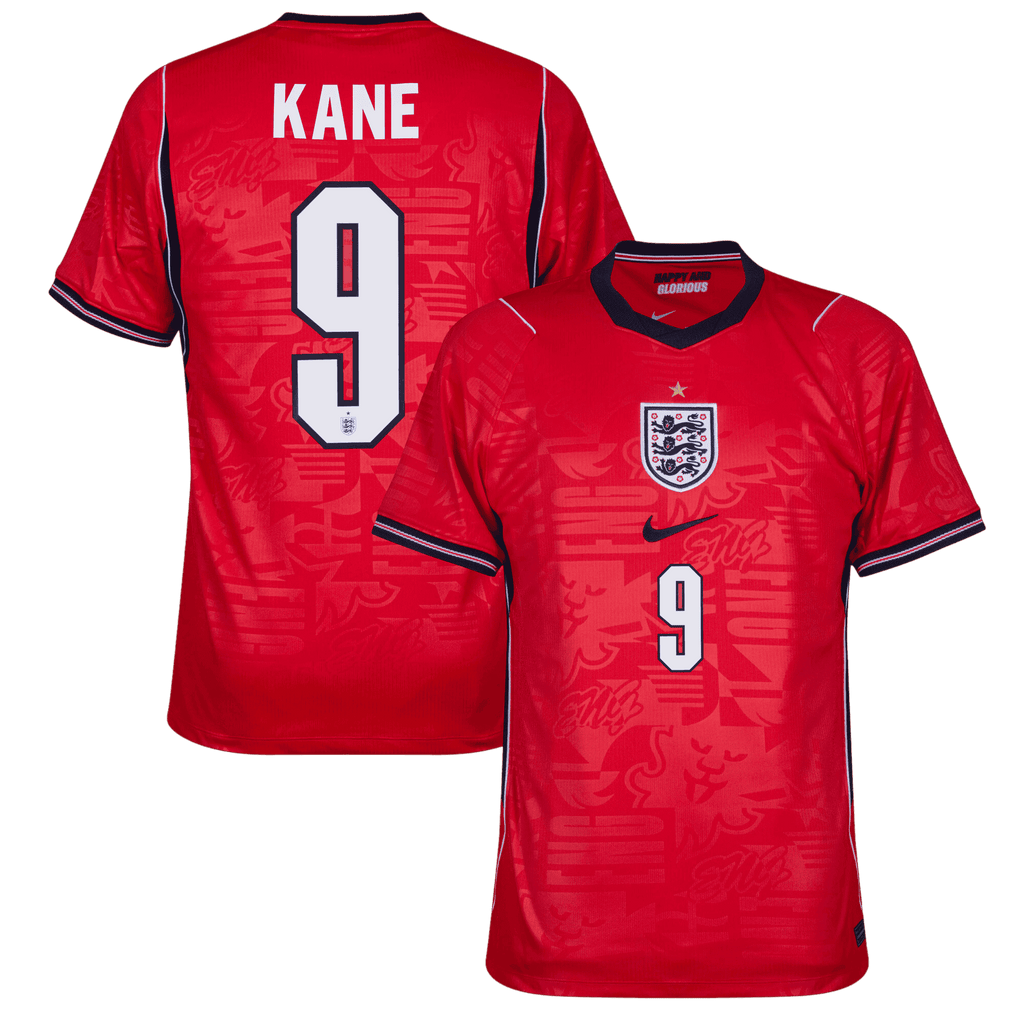 England HARRY KANE #9 Away World Cup 2026 Jersey Red Men's