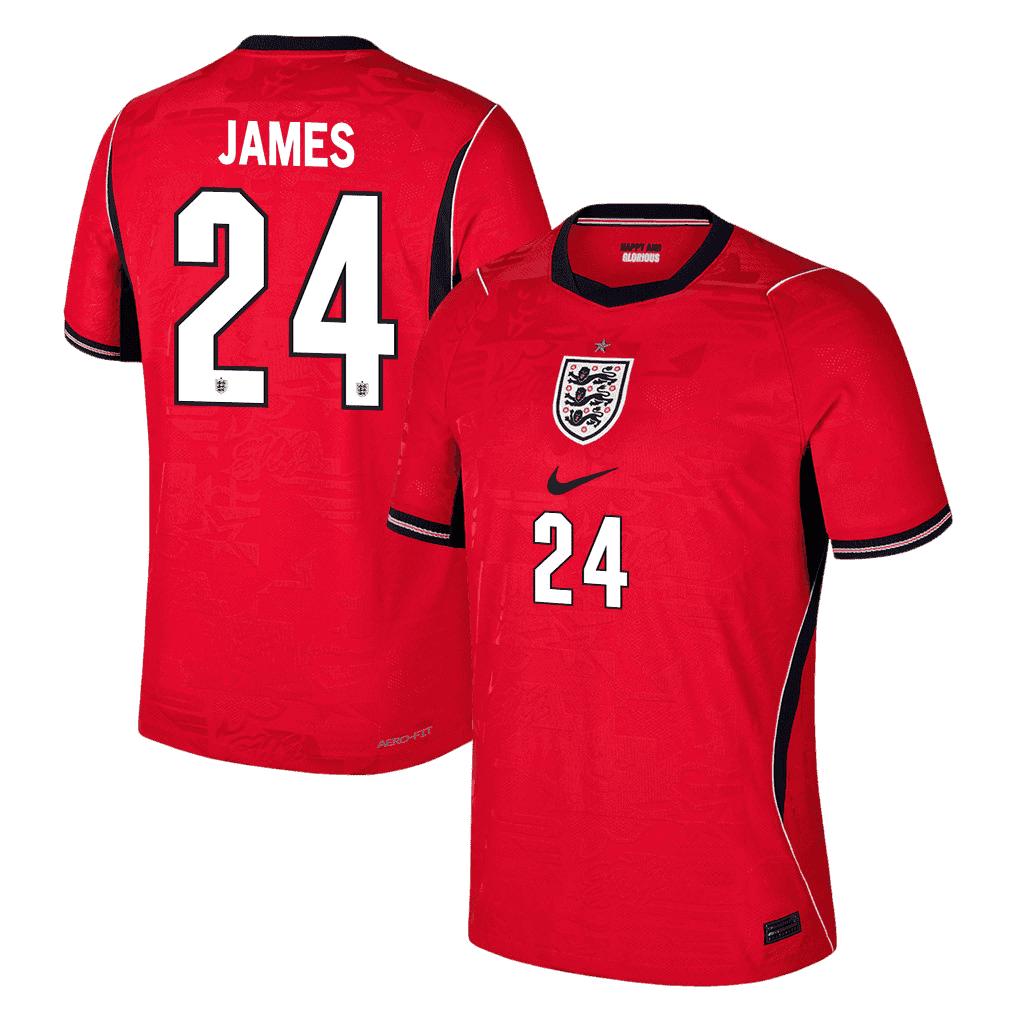 England JAMES #24 Away World Cup 2026 Jersey Red Men's