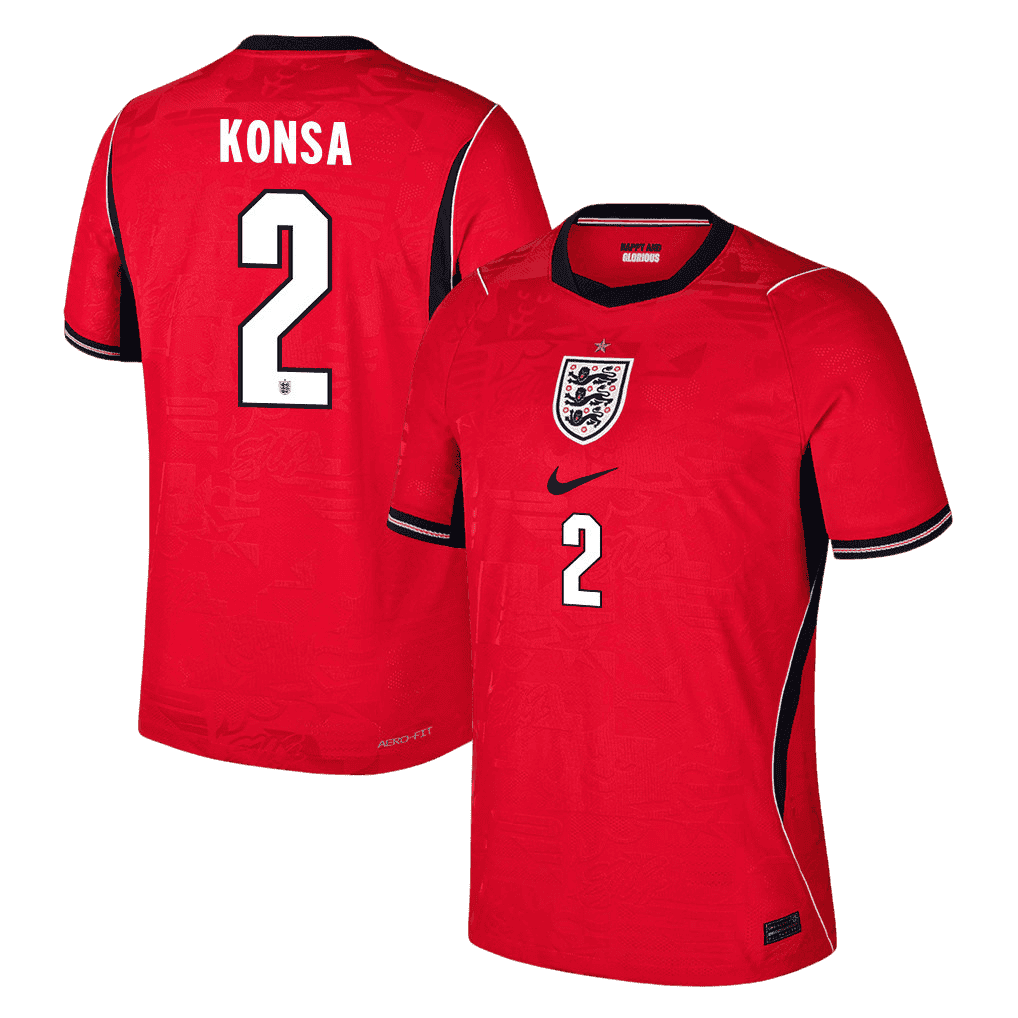 England KONSA #2 Away World Cup 2026 Jersey Red Men's