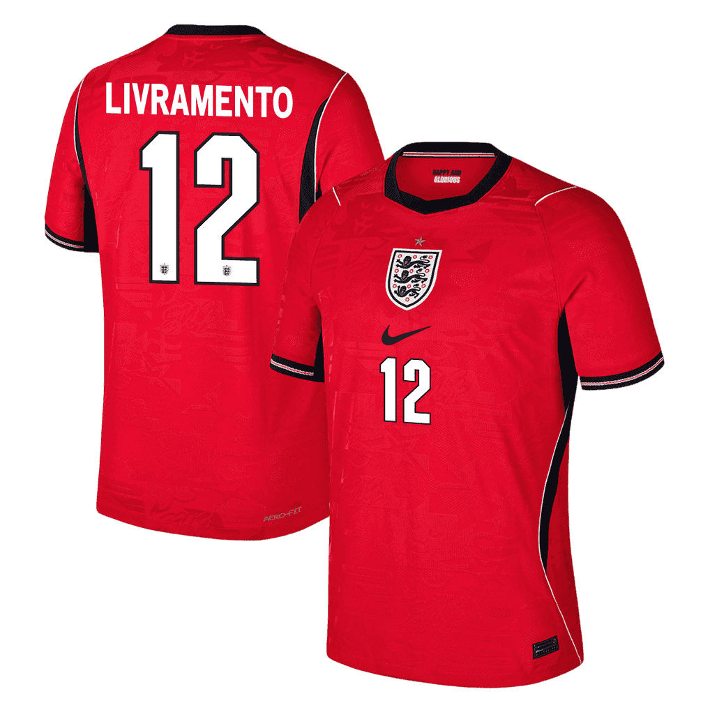England LIVRAMENTO #12 Away World Cup 2026 Jersey Red Men's