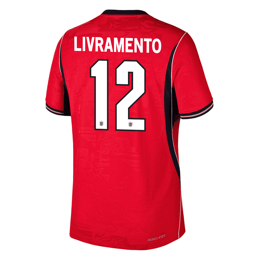 England LIVRAMENTO #12 Away World Cup 2026 Jersey Red Men's
