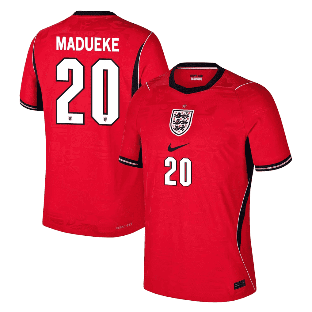 England MADUEKE #20 Away World Cup 2026 Jersey Red Men's
