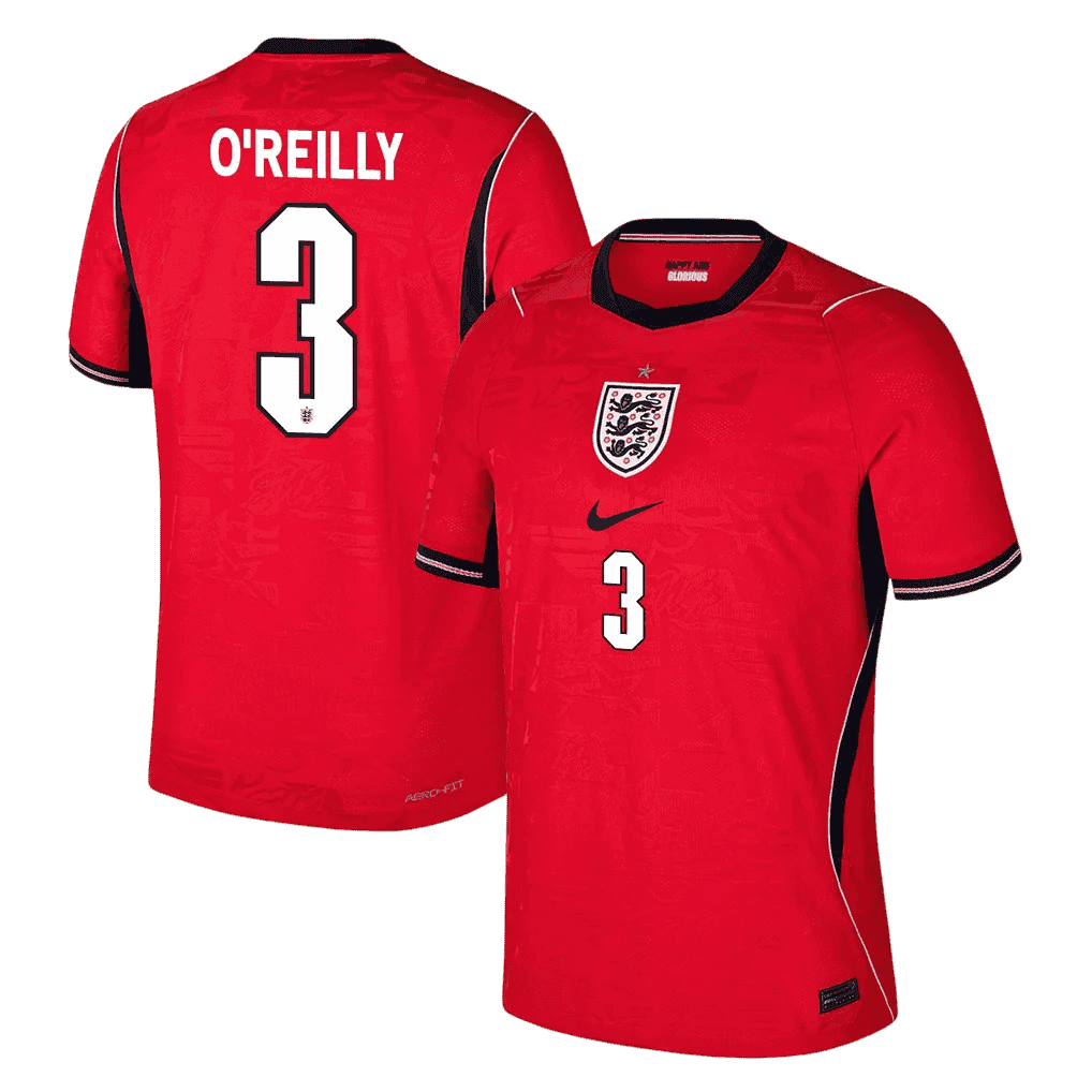 England O'REILLY #3 Away World Cup 2026 Jersey Red Men's