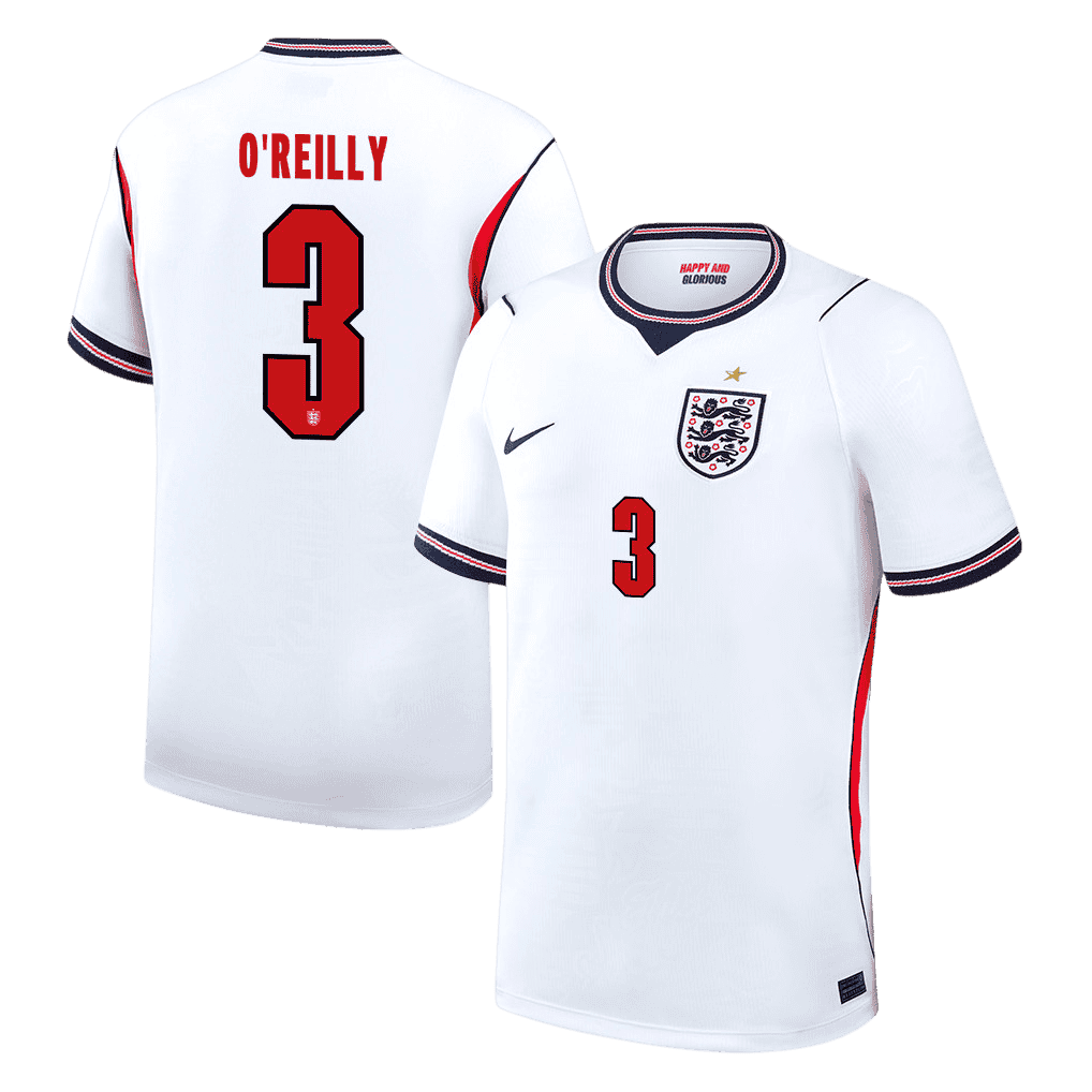 England O'REILLY #3 Home World Cup 2026 Jersey White Men's