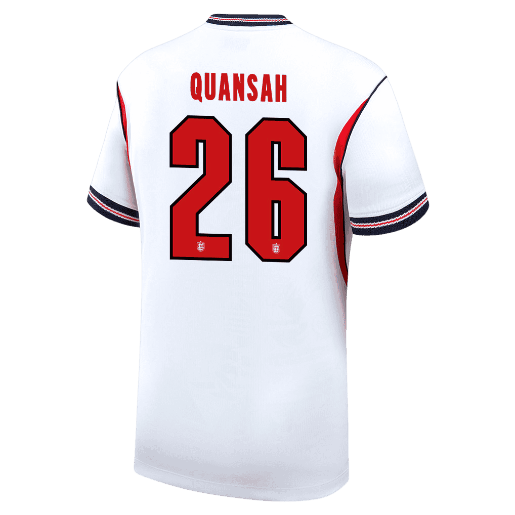 England QUANSAH #26 Home World Cup 2026 Jersey White Men's