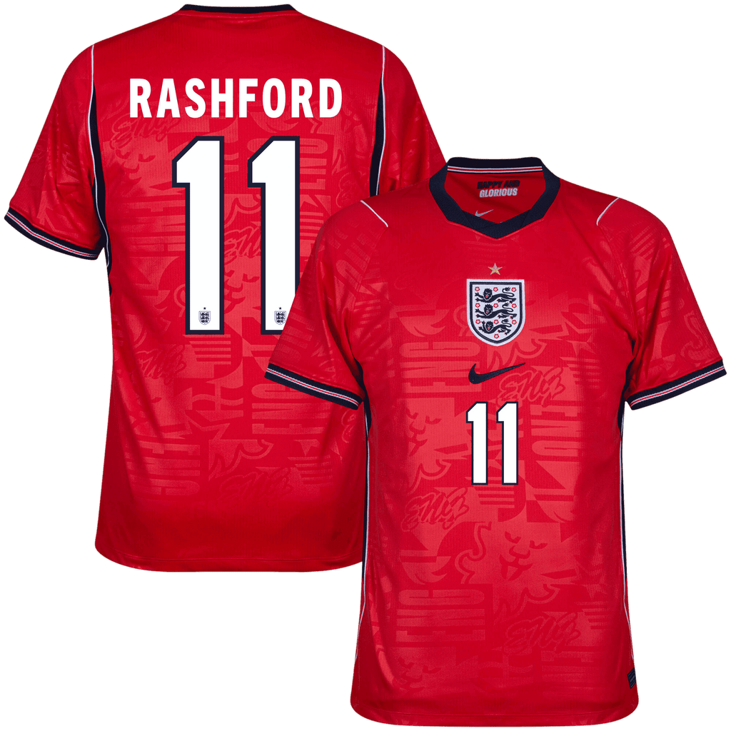 England RASHFORD #11 Away World Cup 2026 Jersey Red Men's