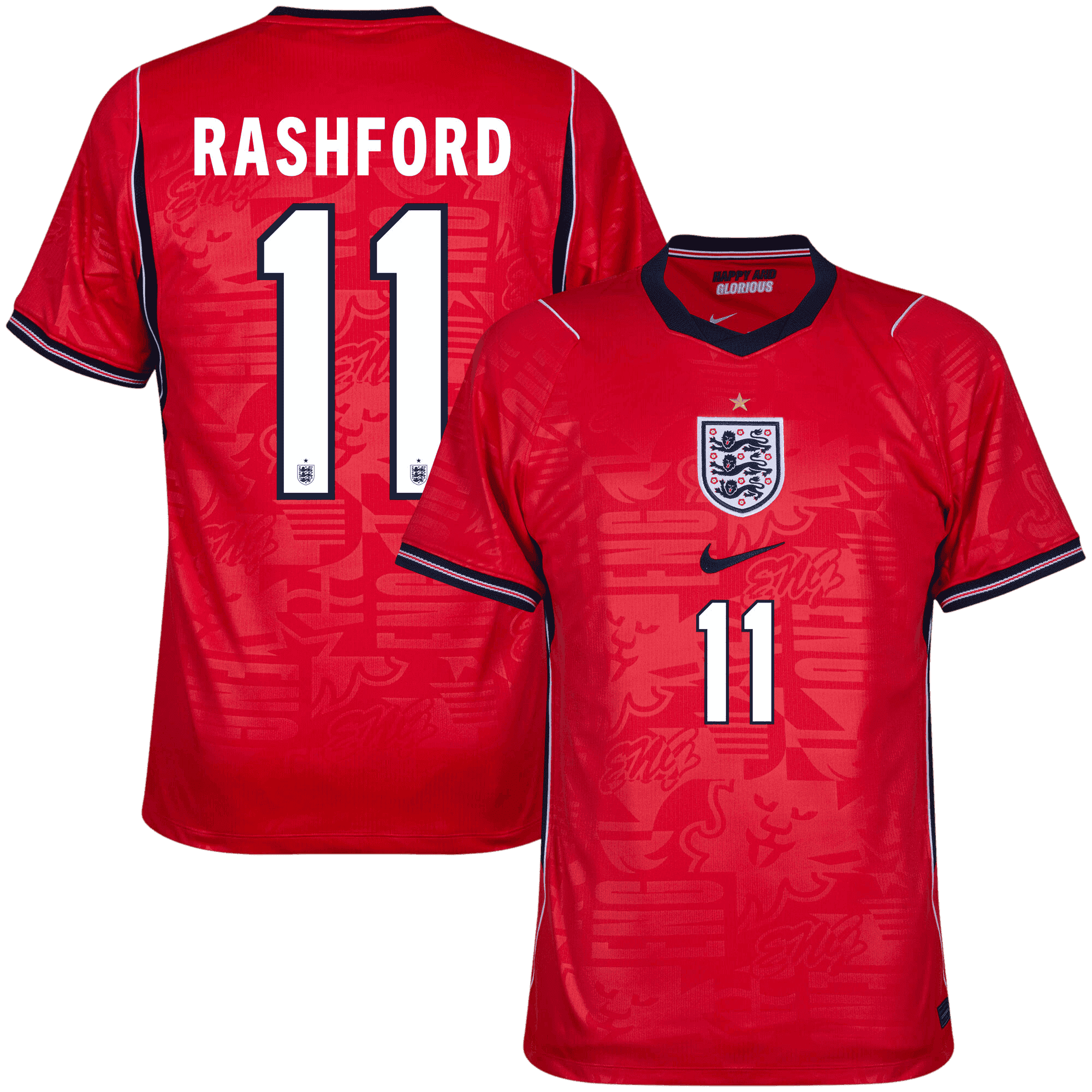England RASHFORD #11 Away World Cup 2026 Jersey Red Men's