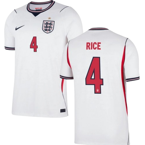 England RICE #4 Home World Cup 2026 Jersey White Men's