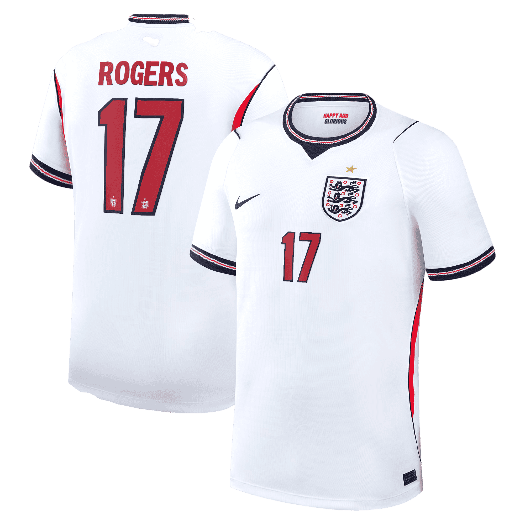 England ROGERS #17 Home World Cup 2026 Jersey White Men's