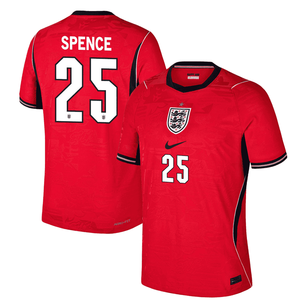England SPENCE #25 Away World Cup 2026 Jersey Red Men's
