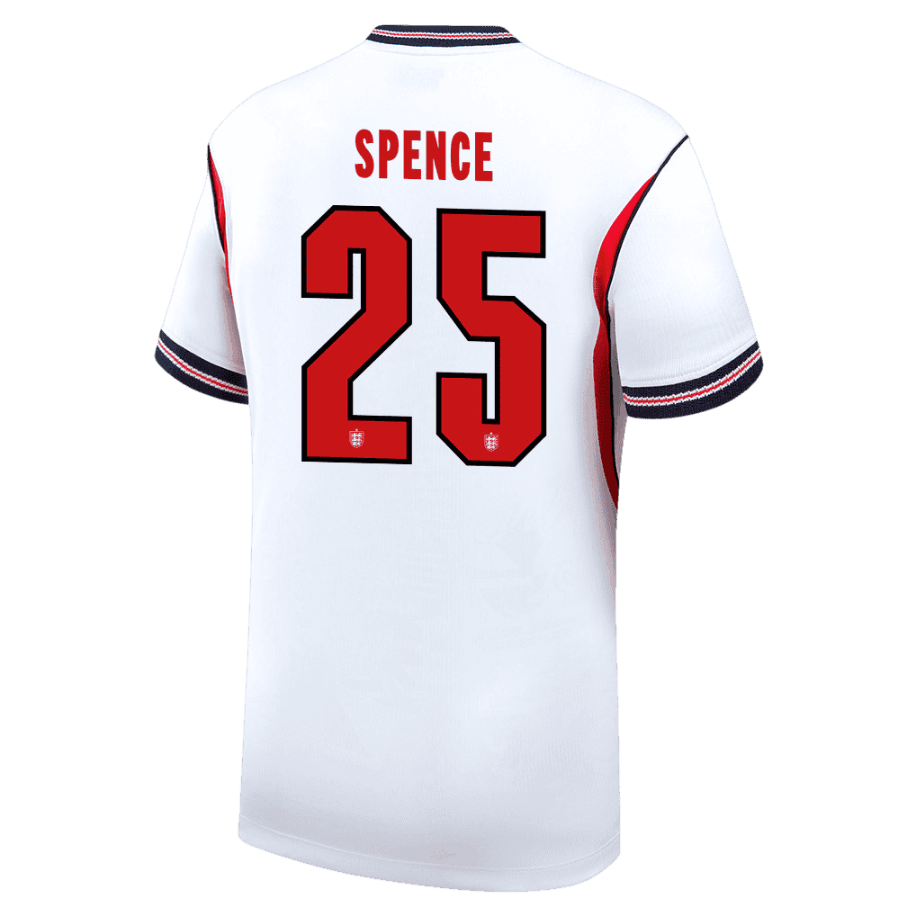 England SPENCE #25 Home World Cup 2026 Jersey White Men's