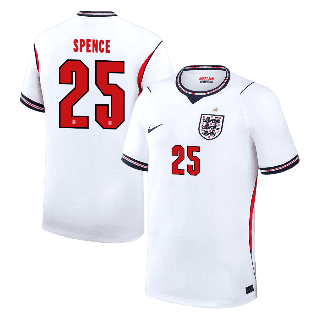 England SPENCE #25 Home World Cup 2026 Jersey White Men's