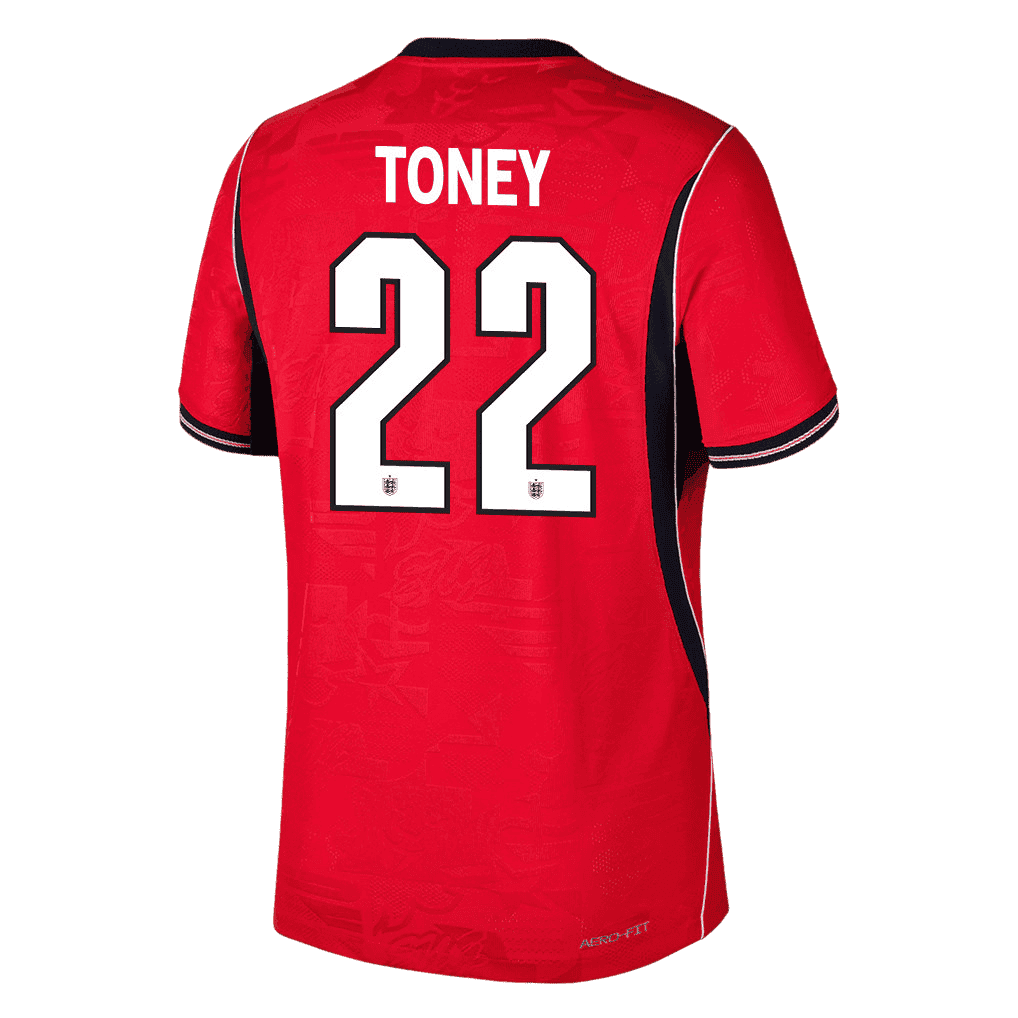 England TONEY #22 Away World Cup 2026 Jersey Red Men's