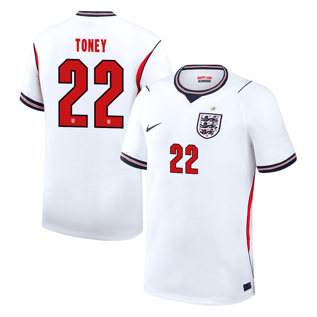 England TONEY #22 Home World Cup 2026 Jersey White Men's