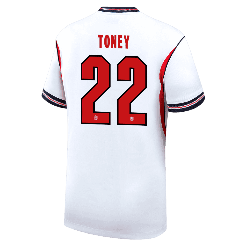 England TONEY #22 Home World Cup 2026 Jersey White Men's