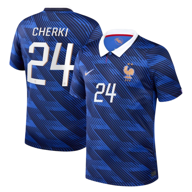 France CHERKI #24 Home World Cup 2026 Jersey Blue Men's
