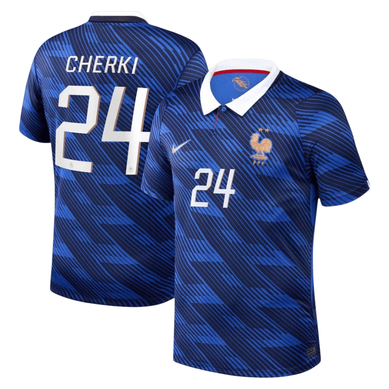 France CHERKI #24 Home World Cup 2026 Jersey Blue Men's