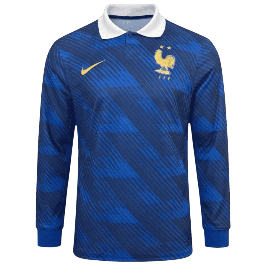 France Home World Cup 2026 Long Sleeve Jersey Blue Men's