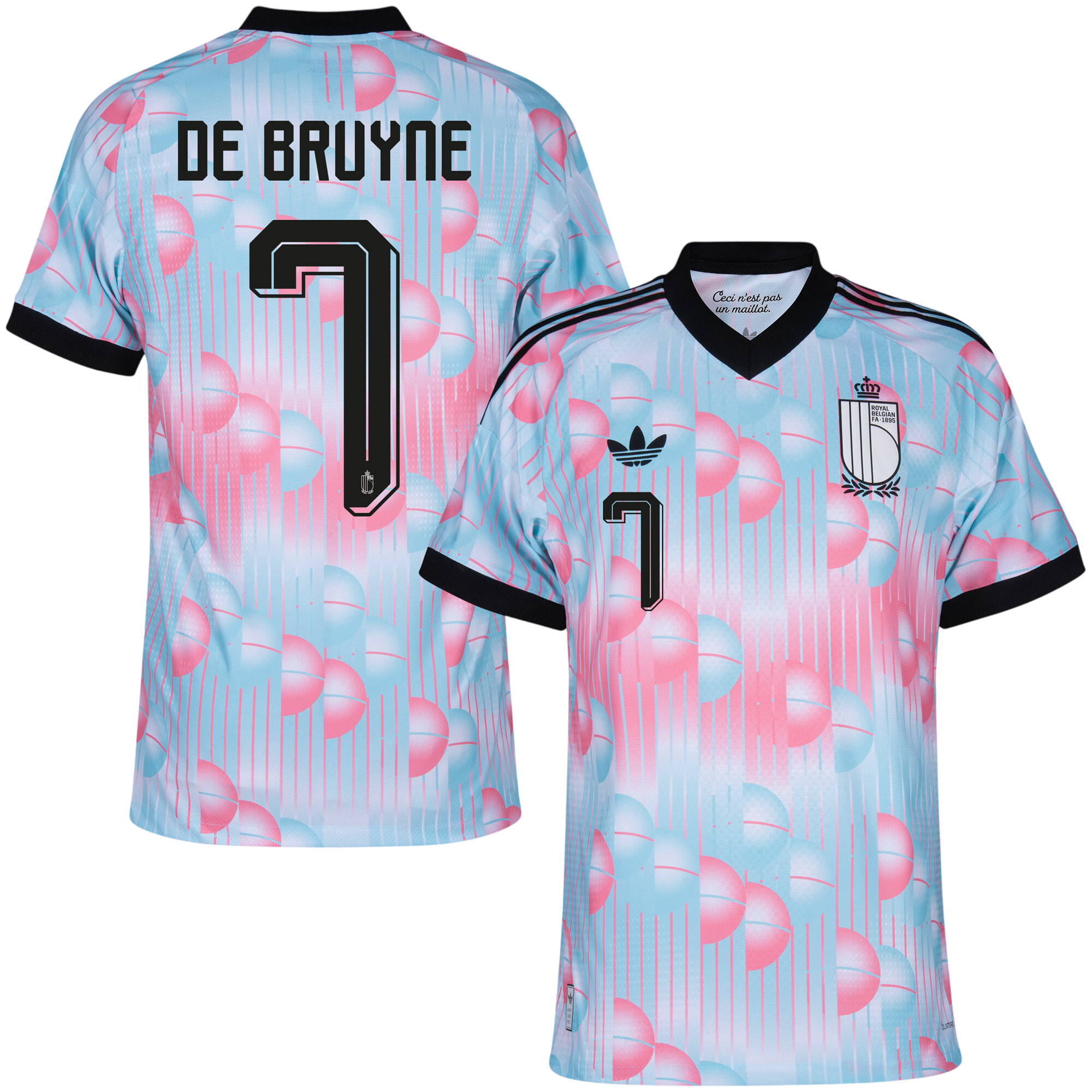 Belgium DE BRUYNE #7 Away World Cup 2026 Jersey Pink & Blue Men's