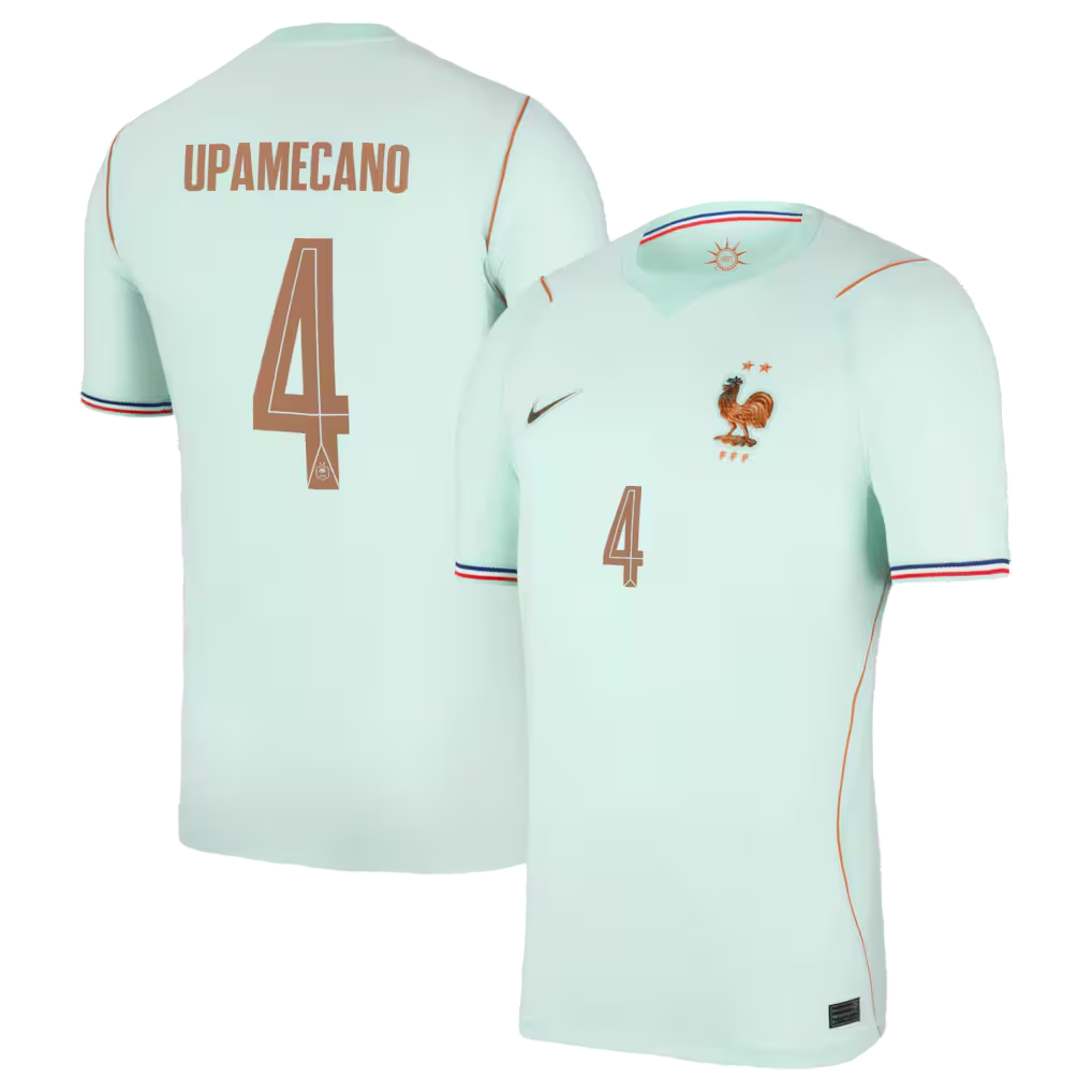 France UPAMECANO #4 Away World Cup 2026 Jersey Light Blue Men's